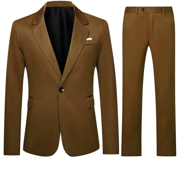 Men's Plain And Simple Daily Long Sleeve Suit With Long Pants - Picture 2 of 5